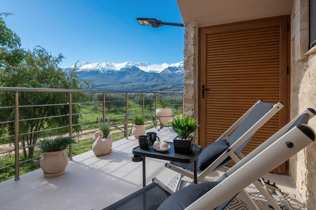 Stone Villa Halepa With Panoramic View. Neon Khorion  Bagian luar foto