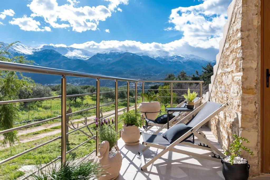 Stone Villa Halepa With Panoramic View. Neon Khorion  Bagian luar foto