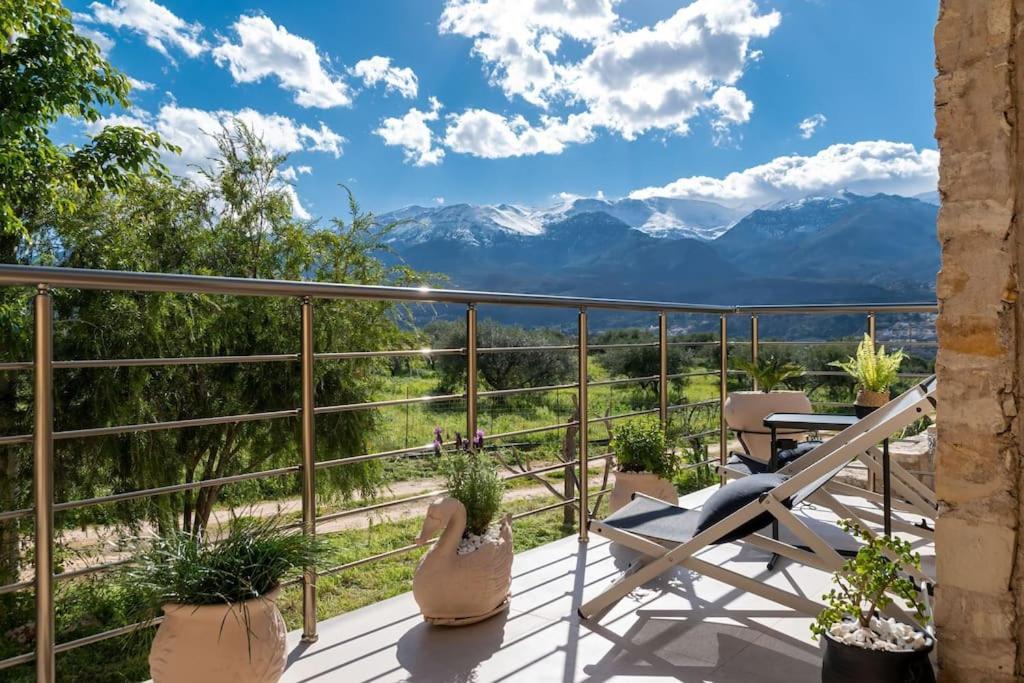Stone Villa Halepa With Panoramic View. Neon Khorion  Bagian luar foto