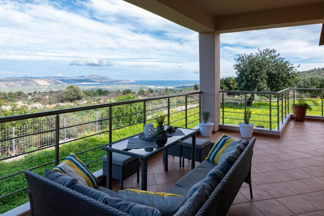 Stone Villa Halepa With Panoramic View. Neon Khorion  Bagian luar foto