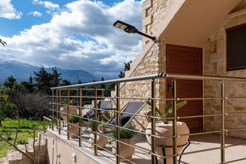 Stone Villa Halepa With Panoramic View. Neon Khorion  Bagian luar foto